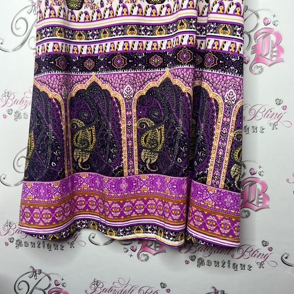 Lily star skirt bohemian long maxi skirt purple pink yellow gold white Bollywood - Picture 9 of 13
